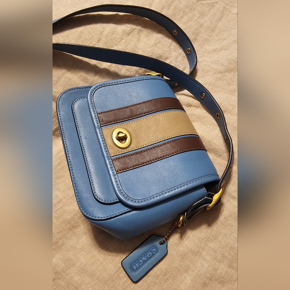 Coach Rambler 16 Varsity Stripe Limited Edition Leather Crossbody Bag NWOT - Picture 10 of 16